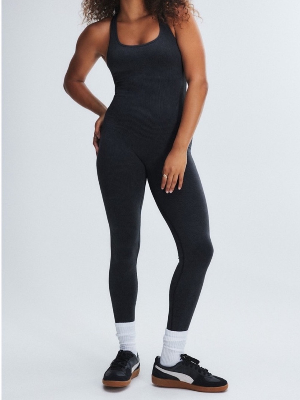 Fenty Bundle Red and Black Ribbed Racerback Jumpsuits
